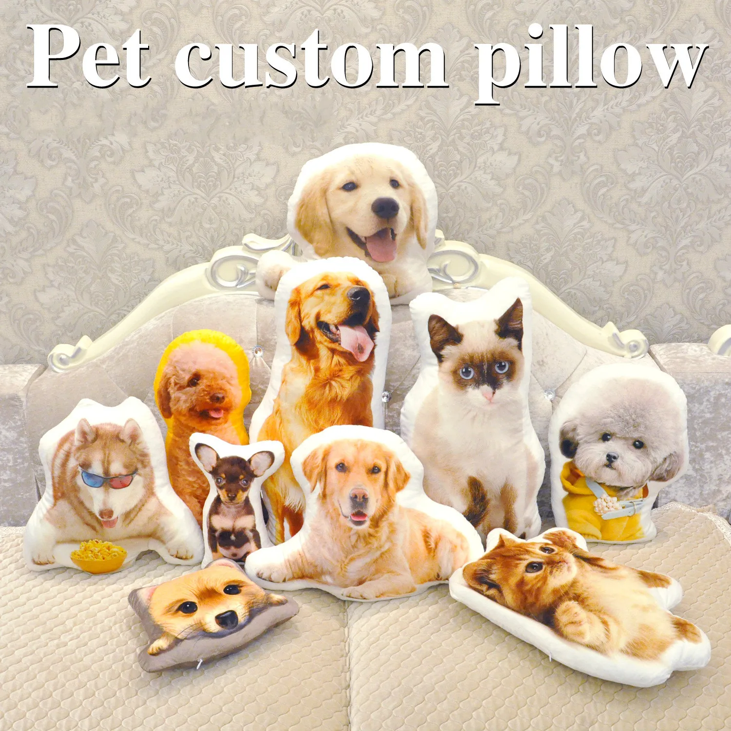 

Tyteps Creative Dog DIY Cushion To Map Custom Pet Pillow Custom Simulation 3D Shaped Pillow As Christmas Gift Drop Shipping