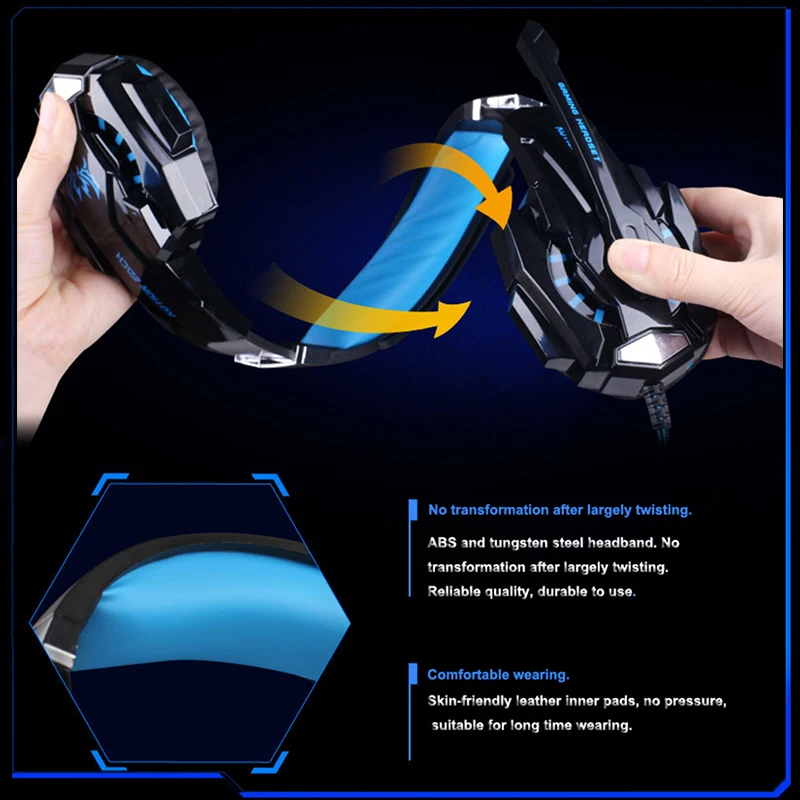 Игровые наушники KOTION EACH G9000 компьютерная гарнитура с микрофоном повязка на