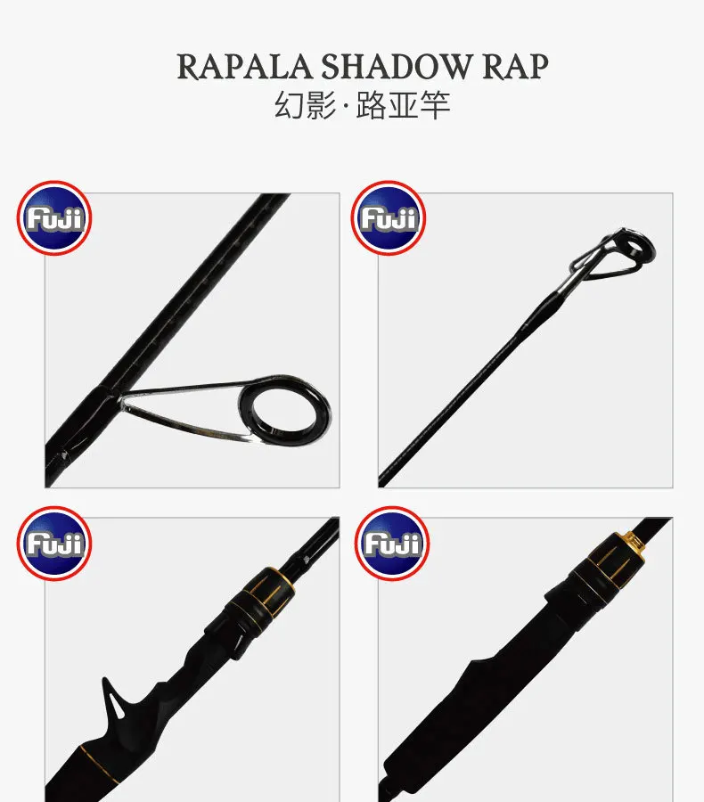 Бренд Rapala SHADOW RAP углеродная Приманка Удочка L ML M мощность 1,98 м 2,08 м 2,10 м 2 сегментная приманка литье спиннинг