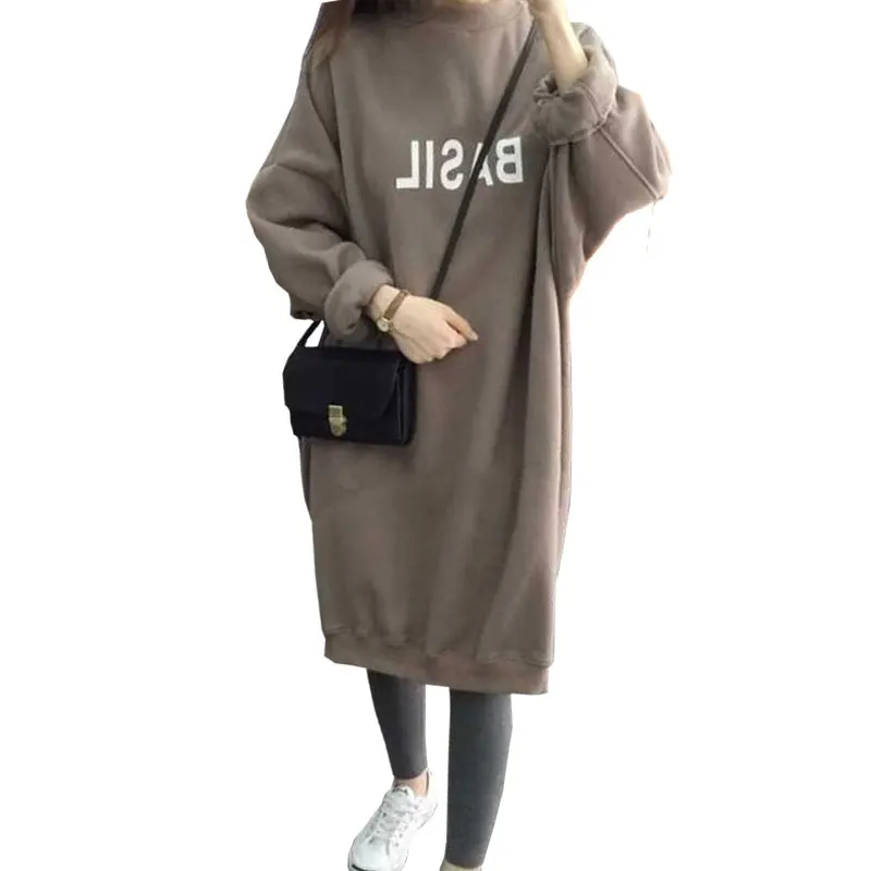 Весеннее длинное платье с капюшоном надписью хлопковое махровое 5XL повседневные