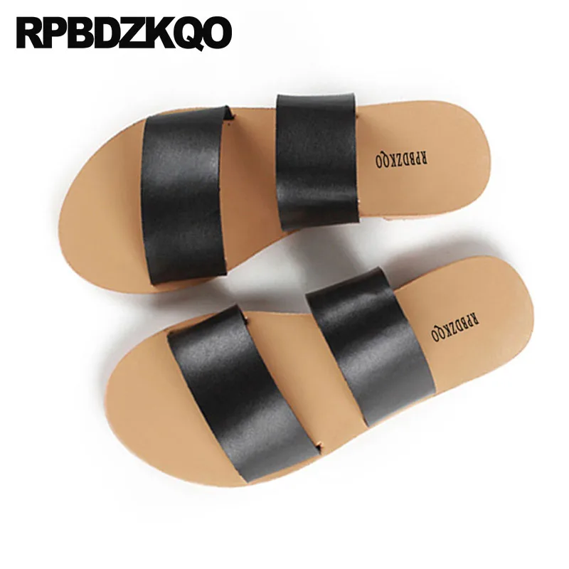 LADIES BEACH SUMMER HOLIDAY COMFY DESIGNER STYLE STRIPE SLIDERS WOMEN SHOES SIZE