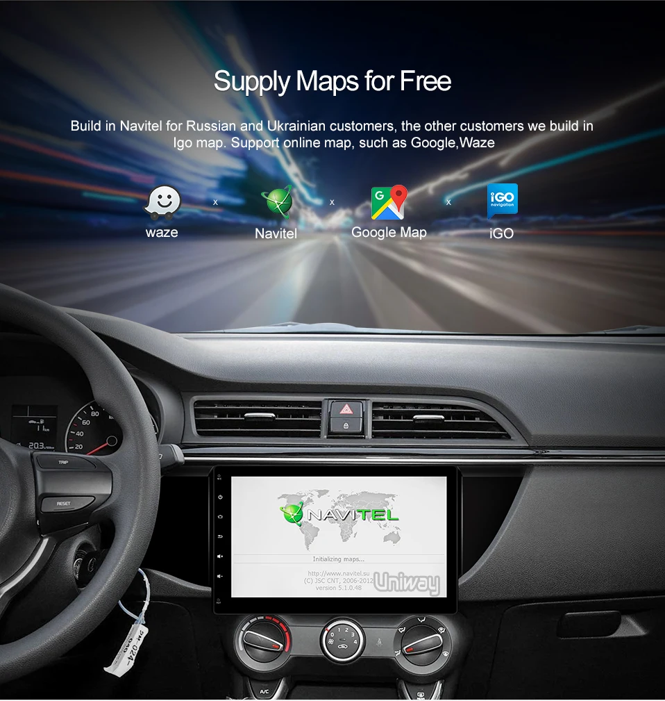 Perfect uniway A17K21071 2G+32G Octa 8 core  android 8.1  car dvd for kia k2 rio 2016 2017 multimedia car radio gps 16