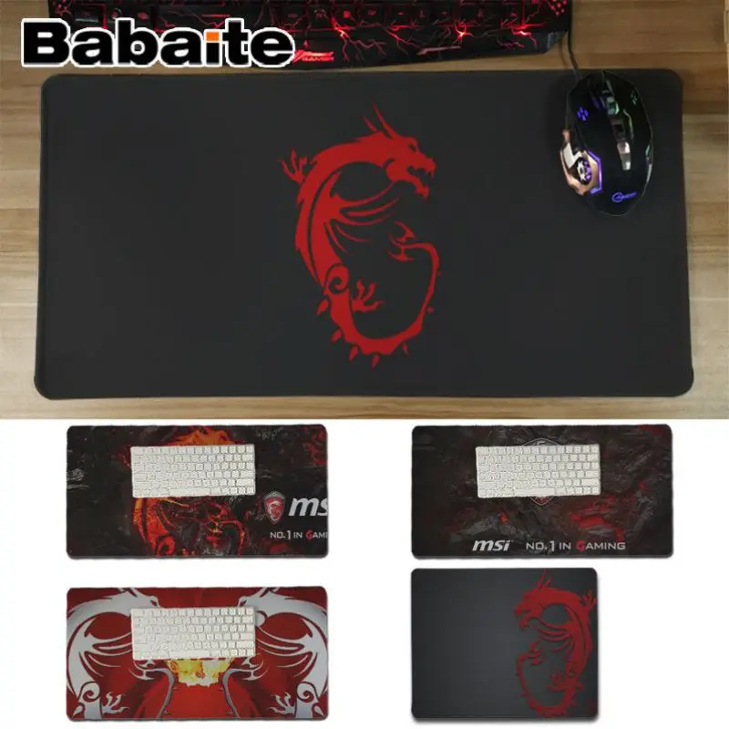 Babaite 新デザイン Msi ドラゴンロゴユニークなデスクトップパッドゲームマウスパッド送料無料大型マウスパッドキーボードマット Aliexpress