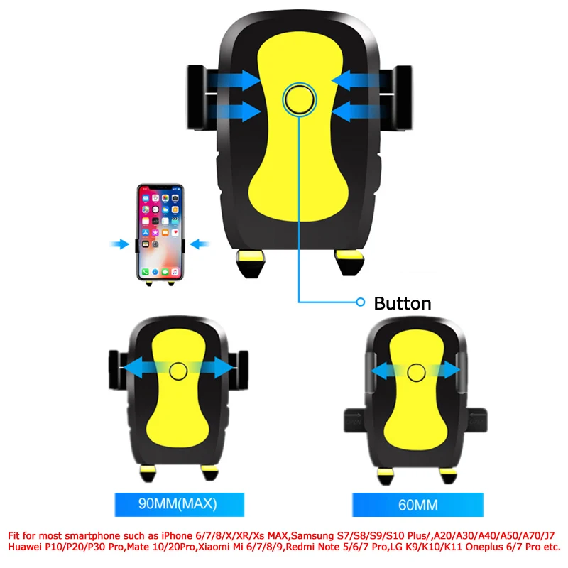 Универсальный автомобильный держатель для телефона 6,0 дюймов, автомобильный держатель для iPhone 6 7 8 X Xs Max samsung S10 S9 S8 S7 Plus LG sony