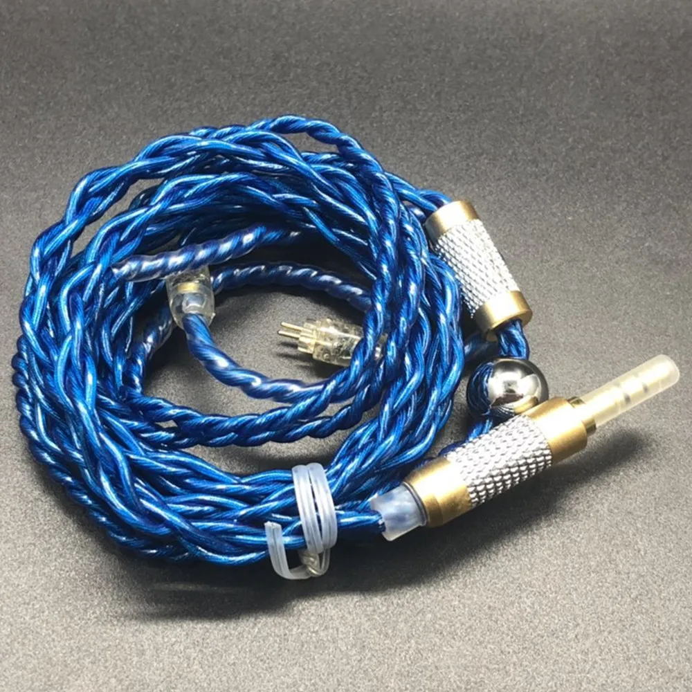 Кабель для наушников FENGRU DIY jdly Blue JC04P 5N OFC 4 Share 252 ядер Shure SE215 IE80 KZ ZST ZSN Pro ZS10 ASX ZSX |