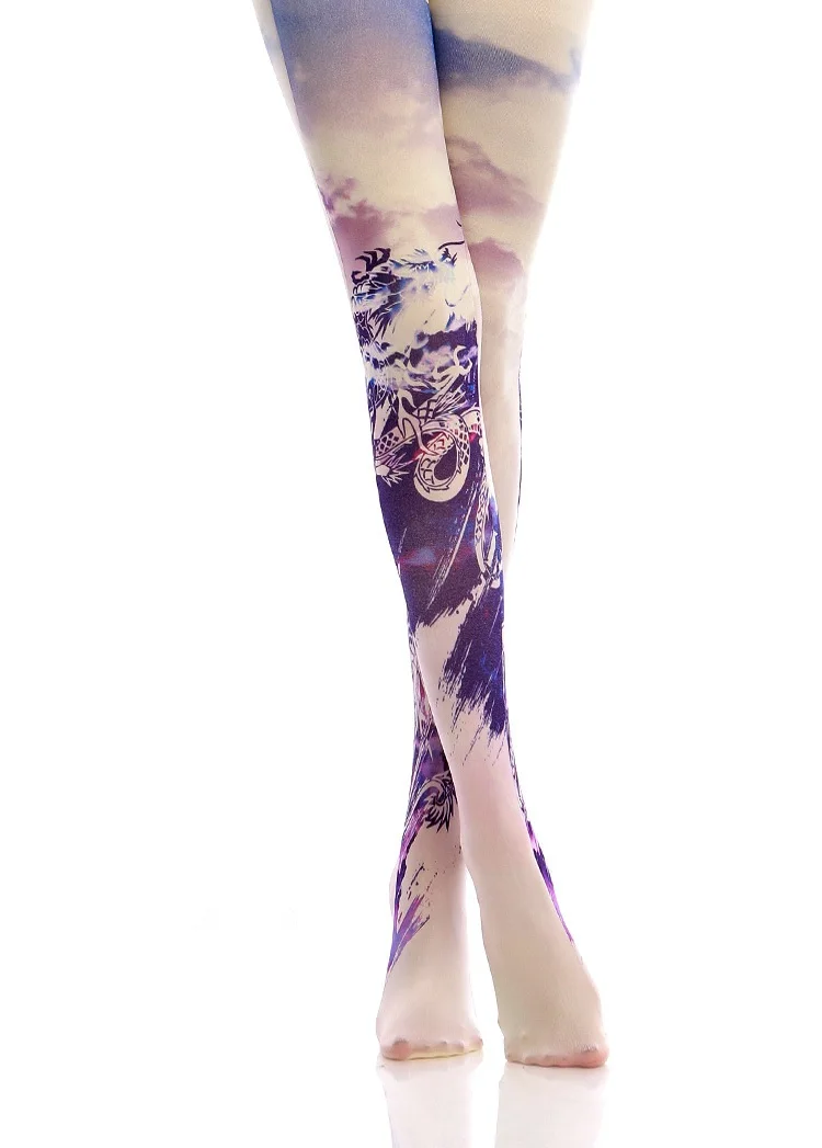 Китайские колготки с принтом дракона|socks print|socks socksocks pantyhose |