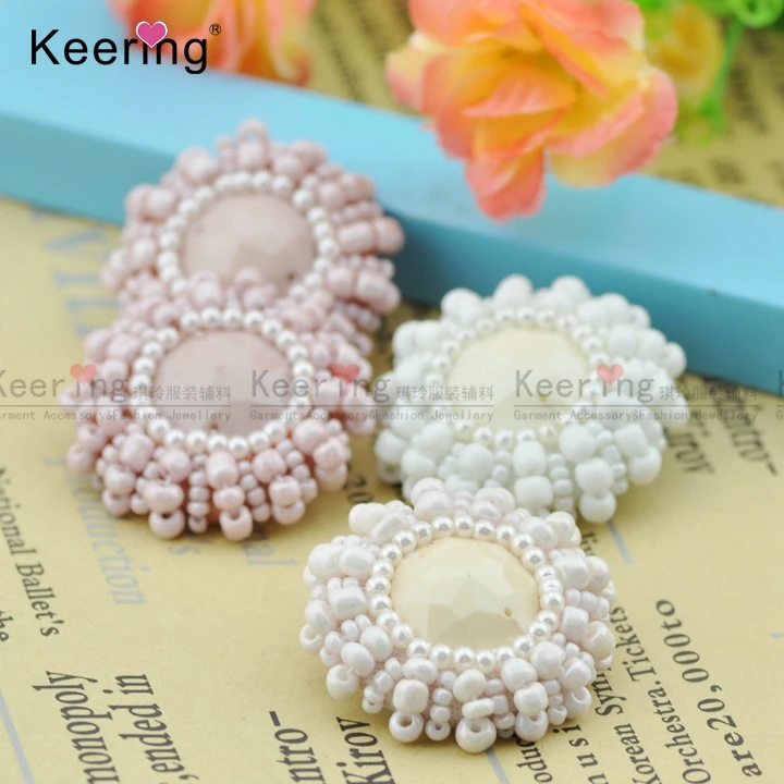 

Pretty Light Color Acrylic Beaded Craft Buttons Wholesale WBKA-062