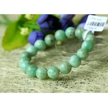 Высокое качество натуральный зеленый изумруд стрейч браслет с круглыми бусинами 11 мм Изумрудный бисер подходят ювелирные изделия DIY 03240