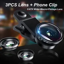 Объектив рыбий глаз 3в1 Для мобильного телефона, Широкоугольный макро объектив рыбий глаз, зум для iPhone 7, huawei P20lite, объектив Camara, объектив Kamera Objetivo Movil