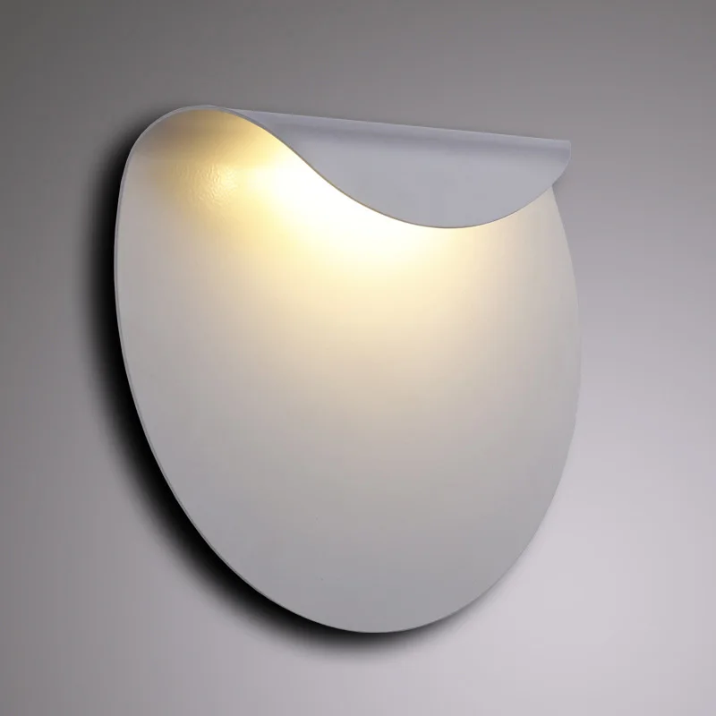 Minimalism LED Wall Mounted Lamp Painted Metal Round Iron LED Wall Light Contemporary Modern Wall sconce Lamp Bedside Light Study Room  (2)
