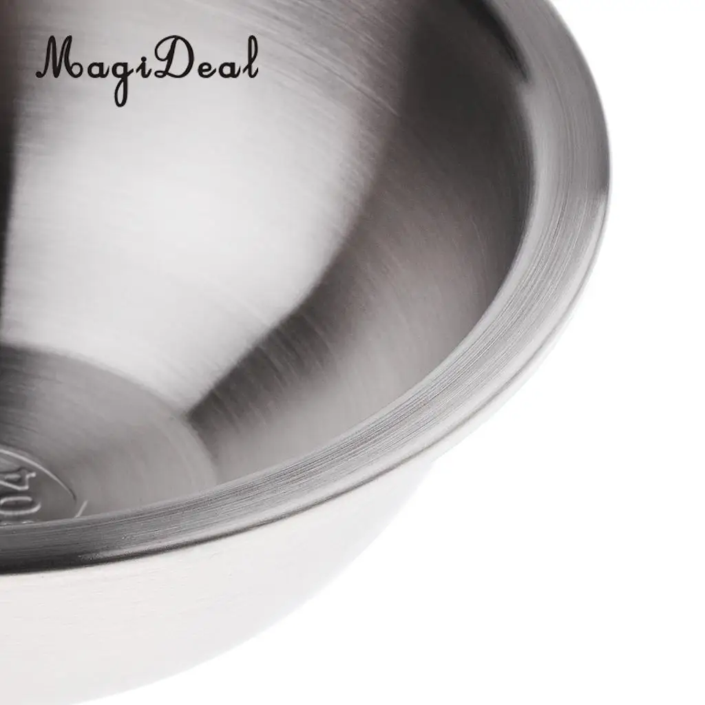 MagiDeal Food Grade 304 Stainless Steel Camping Bowl Outdoor Picnic Tableware Dish Plate 16cm 18cm 20cm 22cm 24cm