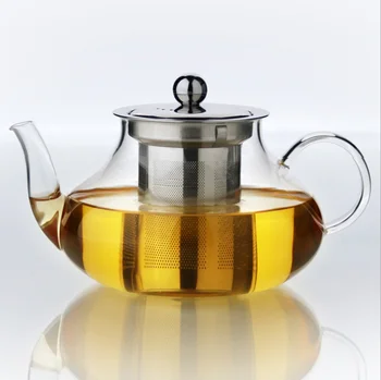 

PINDEFANG 1000ml, 480ml Blooming Tea Loose Leaf Tea Glass Teapot with Removable Strainer Microwavable and Stovetop Safe Infuser