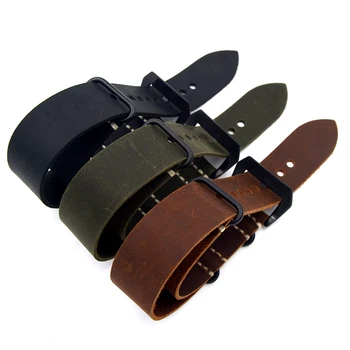 

New replacement Watch Band Strap crazy horse leather nato 20mm 22mm 24mm 26mm WatchBands