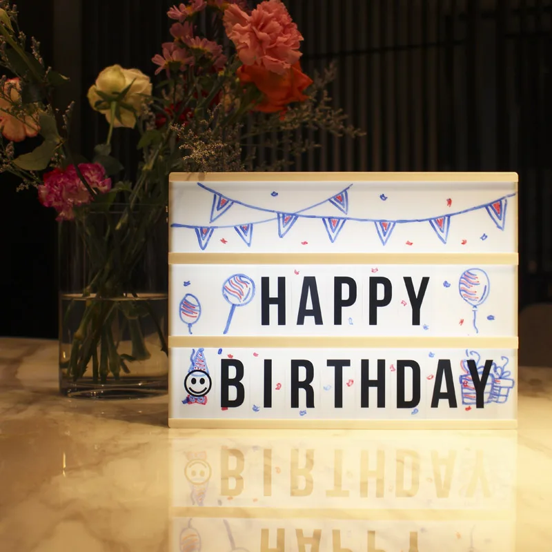 

Size A4 LED Handwritten Panel Light box DIY Letter Cards And Three Color Water Based Pen LED USB PORT Powered Cinema Lightbox