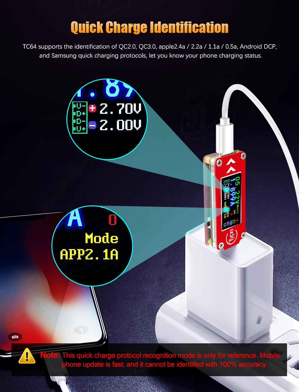 RD TC64 тип-c цвет ЖК-дисплей USB Вольтметр Амперметр Напряжение измеритель тока мультиметр батарея PD зарядки запасные аккумуляторы для телефонов USB Тестер