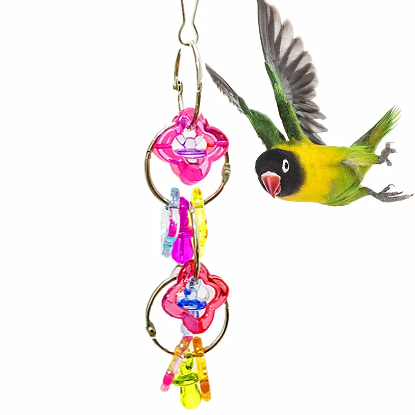 Bird Toys Parrot Toys Swing Parrot Cage Cute Acrylic Hanging Cockatiel