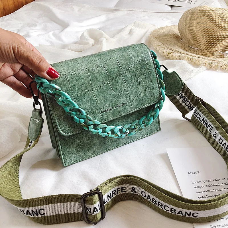 

Small bag female 2019 new wave Korean version of the wild chain Messenger bag stone pattern shoulder bag fashion handbag