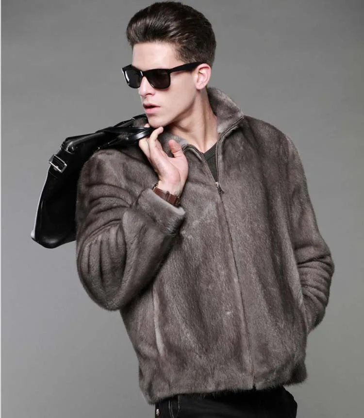 S/6XL мужской тонкий крой теплый искуственный Мех Верхняя одежда Повседневная