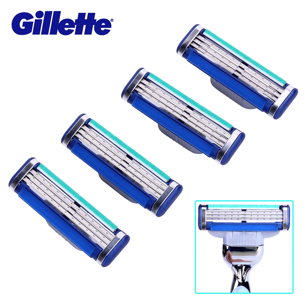 Gillette Mach 3 Turbo Shaving Razor Blades 4pc Lot Safety Razors Razor Blades For Men 3 3
