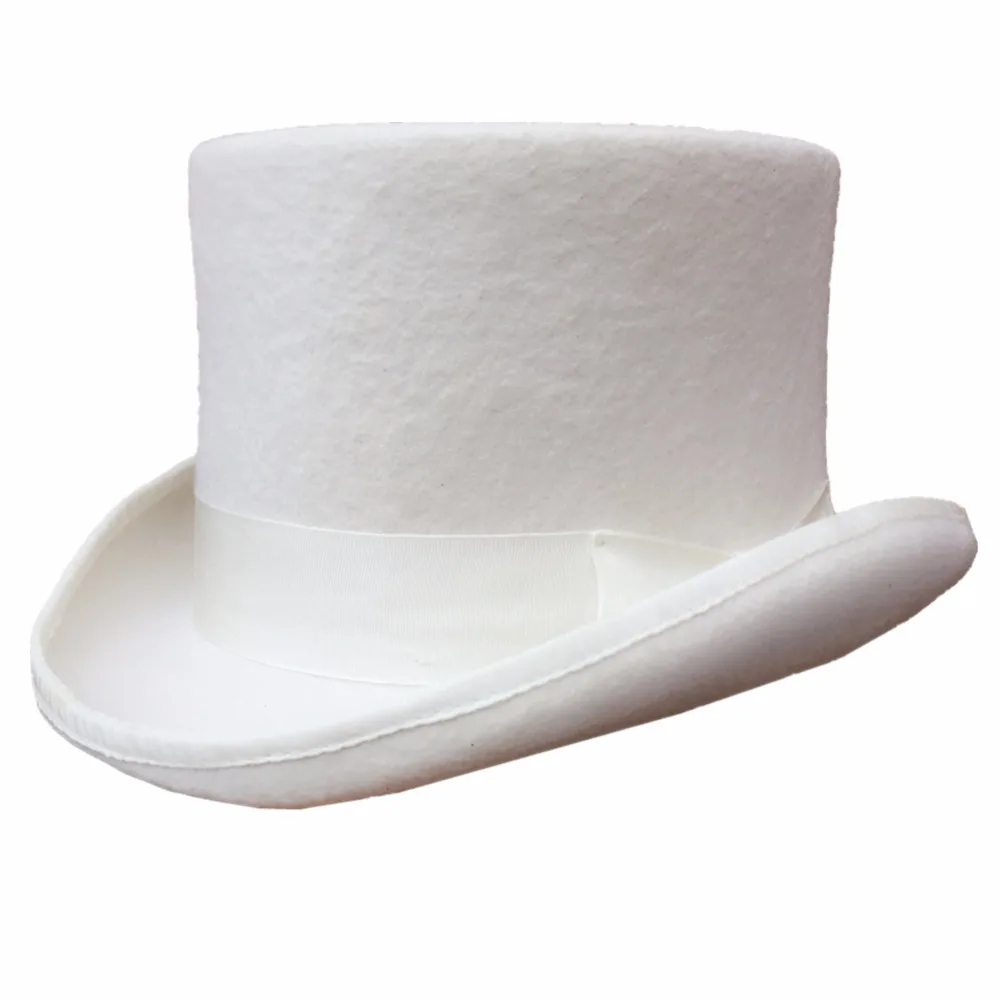 Buy 13.5cm 5 1/4" White Wool Felt Groom Wedding Hat