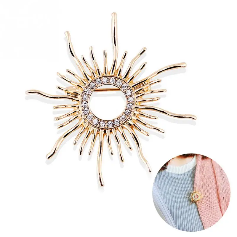 

Sun Shaped Brooches For Women Femme Scarf Clip Pins Cool Weeding Coat Cardigan Fine Broche Hijab Pins Scarf Buckles corsage #5