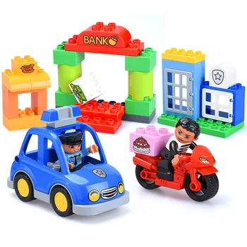 

DIY Creative Big Duploe Block Model Set City Building Blocks Brick Education Birthday Gift Assemable Toys For Kids Children Baby