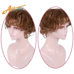 Allaosify синтетические волны воды короткий Боб кудрявый парик Pixie Cut парики короткие влажные и волнистые парики для черных женщин Свободные