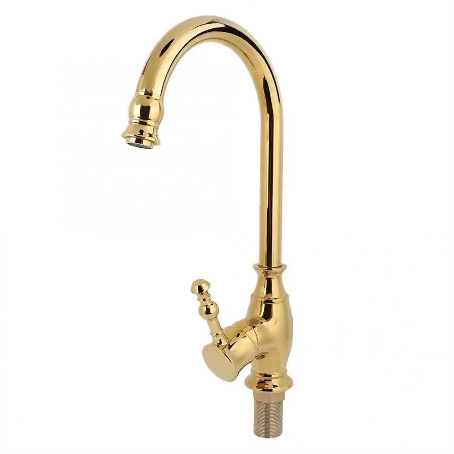 

Gold Antique Looking Kitchen Sink Water Faucet Cold Water Tap Accessories Copper Gold European Style For Bathroom 2019