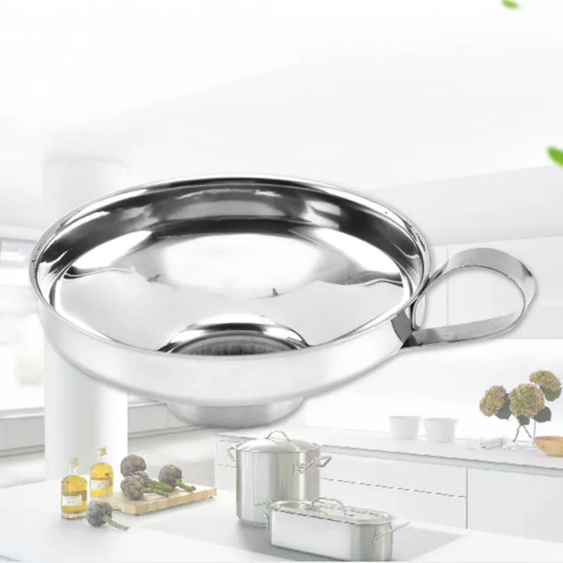 

Portable wide mouth filter funnel food kimchi jam tool stainless steel cooking accessories thickened can hopper