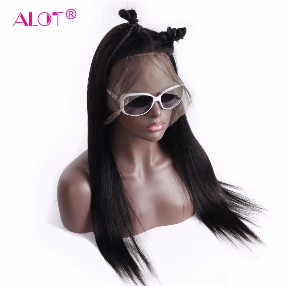 360 парик на кружевном фронте, прямые человеческие волосы на кружеве, парики 150% плотности, предварительно выщипанные бразильские волосы Remy с детскими волосами для женщин
