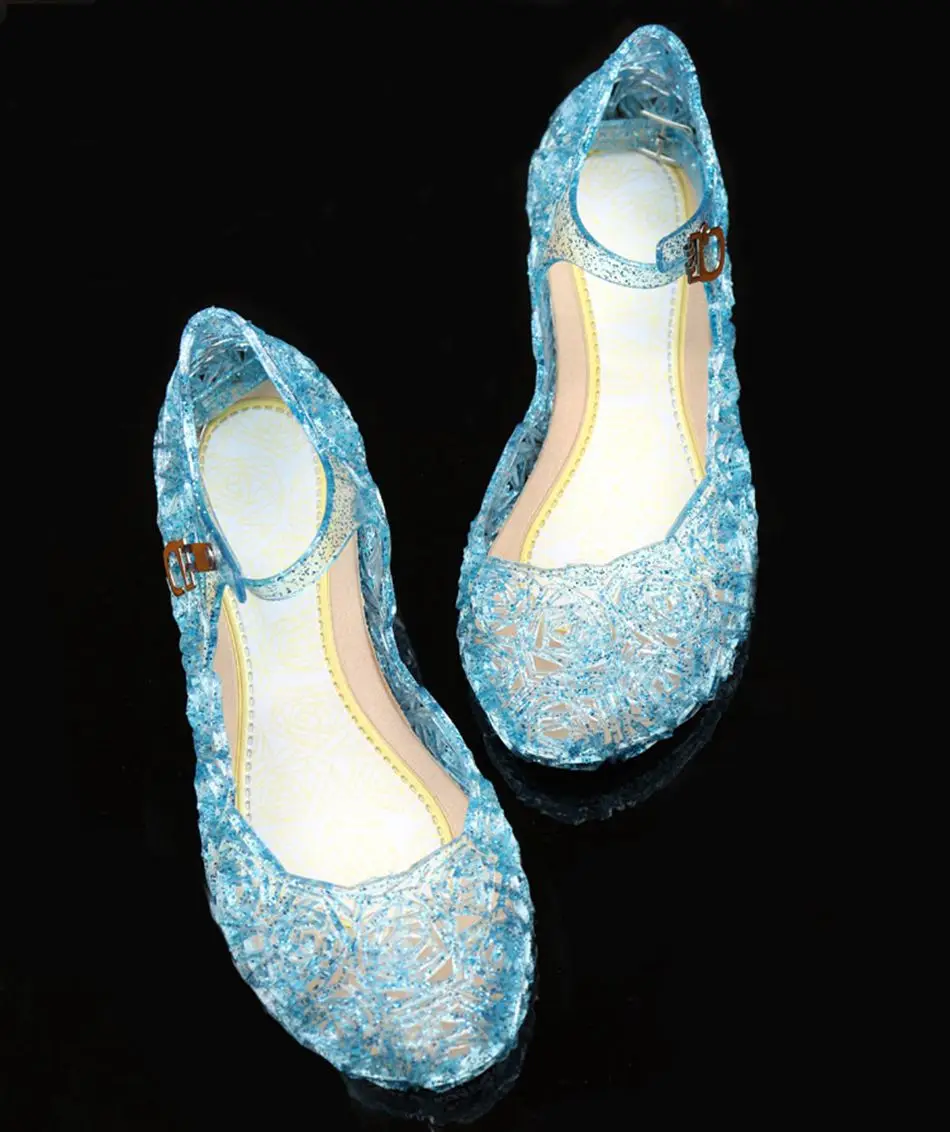 MUABABY/летние сандалии для девочек; детская танцевальная обувь Эльзы из ПВХ; детская Праздничная обувь принцессы; 5 цветов; аксессуары для костюмированной вечеринки