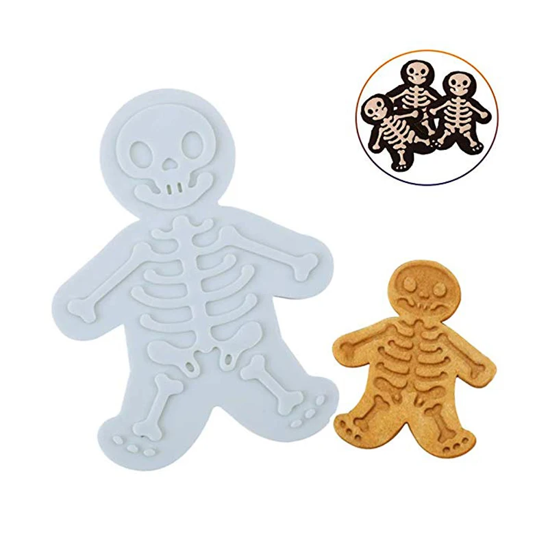 

Lovely Skull Cookies Ever Cutter sugar cookie Gingerbread man mold Bones Cake Molds DIY Cake Decorations Halloween skull stamp