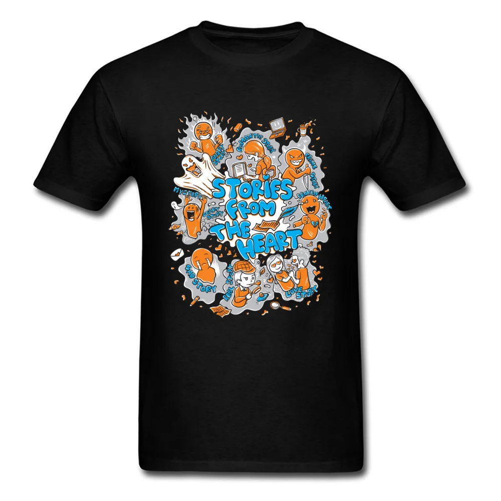 CustomNormal Short Sleeve Tops Tees Summer/Autumn On Sale O Neck 100% Cotton Clothing Shirt Men T Shirts Stories From The Heart  Stories From The Heart black
