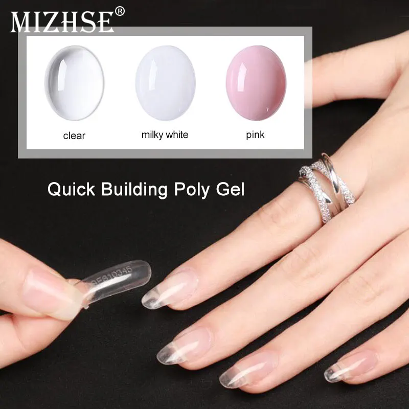 MIZHSE Poly Gel Nails Builder Poligel Nail Kit French Nail Art ...