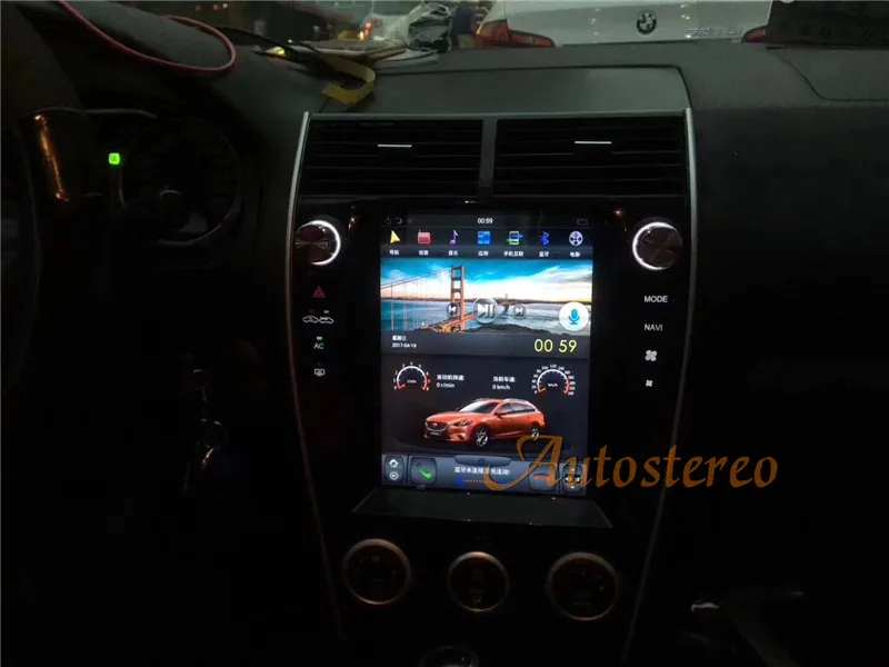 Perfect Android 7.1 Tesla style Car no DVD Player GPS Navigation For Mazda6 2002-2008 radio tape recorder stereo headunit multimedia IPS 3