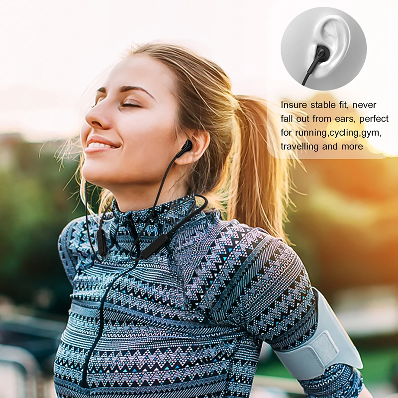 5 0 Bluetooth наушники Стереонаушники Беспроводные с шейным ободом IPX6 Спортивная