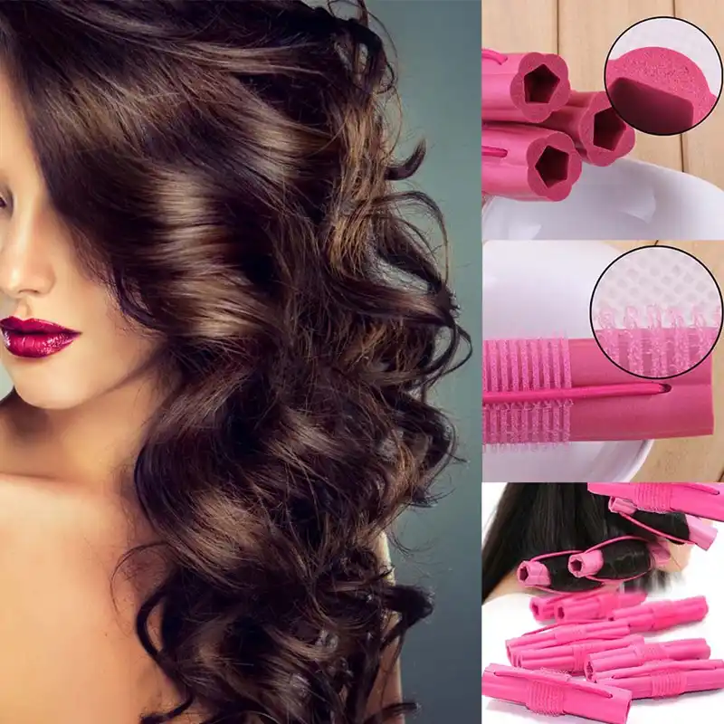 New Fashion 6pcs Magic Foam Sponge Hair Curler Diy Wavy Hair