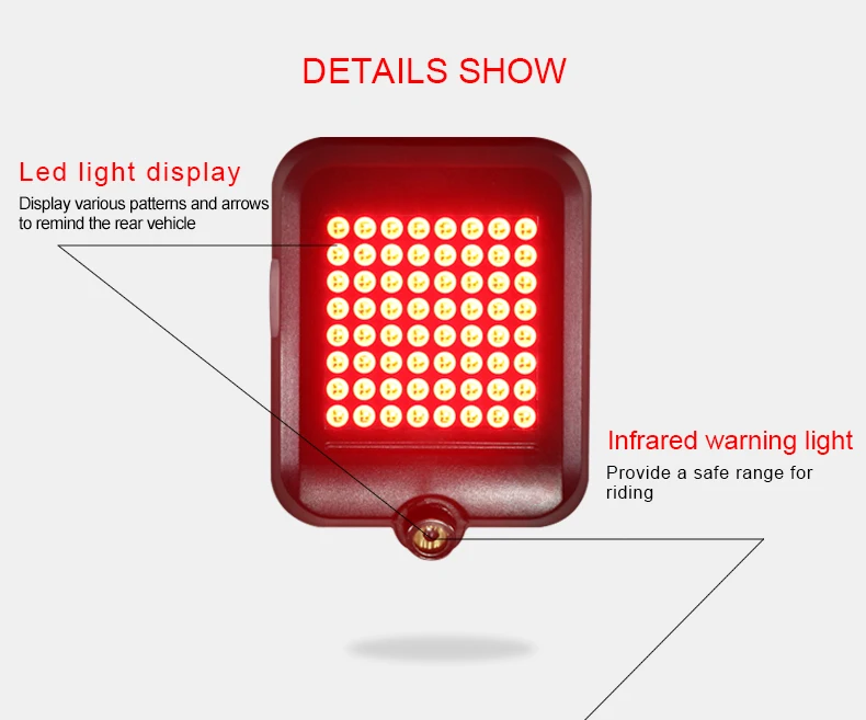 Best Bicycle Light Automatic Direction Indicator Taillight USB Charging Mountain Bike Safety Warning Light bisiklet aksesuar 5