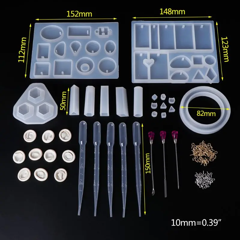 

1 Set Silicone Mold Mix Stick Dropper Clasp DIY Jewelry Making Accessories Tools Molds Geometric Epoxy Resin Combination Crafts