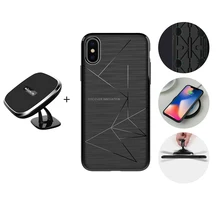 For iPhone X 8 8 Plus case cover NILLKIN Desk Car Qi Wireless Charger Pad + Magnetic wireless charger receiver case Portable