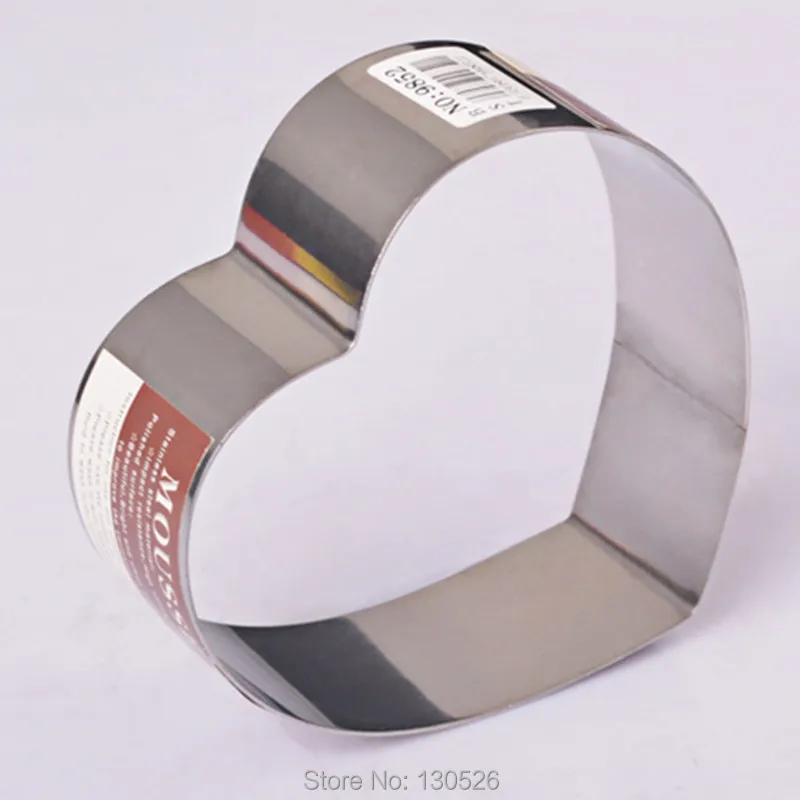1Pcs Hot New 4-14 inches Heart shape stainless steel cutter mousse cake cutter mold bakery supplies Bakeware Kitchen Accessories