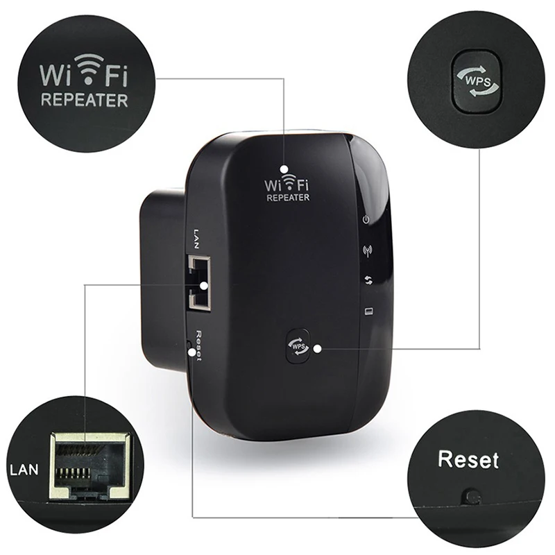 

Wifi Router Repeater Wifi Extender 802.11N/B/G Computer Networking Range Expander Wireless 300M Signal Amplifier Booster Decrypt