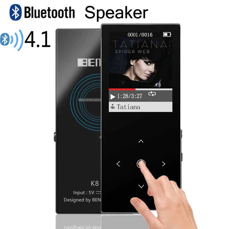 MP3-плеер Bluetooth 8 Гб металлический Бенджи К8 сенсорный экран 1," экран без потерь звук FM радио Диктофон muisc mp3-плеер - Цвет: k8-MP3 player