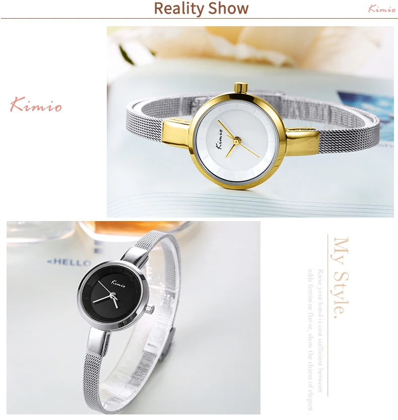 Роскошные брендовые Kimio модные женские часы женские наручные часы маленький циферблат кварцевых часов водонепроницаемые часы-браслет из нержавеющей стали