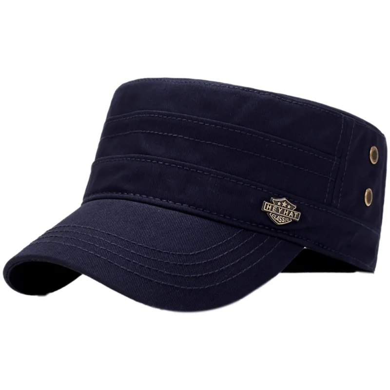 Уличная мужская летняя шляпа Классическая Ретро плоская Мужская шляпа и регулируемая шляпа - Цвет: Синий