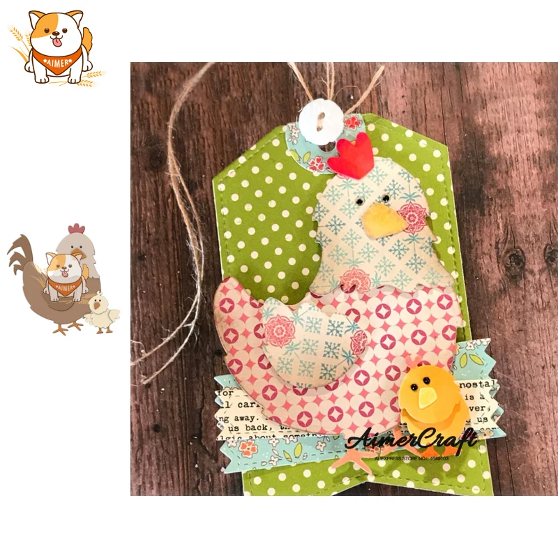 

Hen Chicken Animal Metal Cutting Dies Scrapbooking Stencil For DIY Paper Card Decorative Embossing Die Cut Craft Dies New 2019