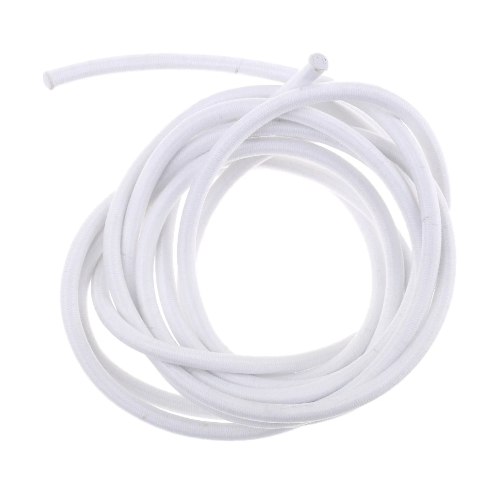 5mm White Heavy Duty Elastic Flexible Round Rubber Bungee Rope Shock Cord Stretch String Tie Down , Repair, Replacement, Outdoor