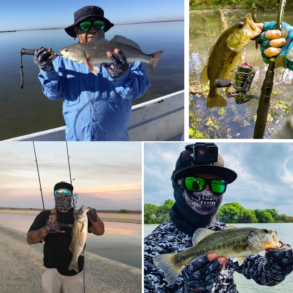 Fingerless Fishing Gloves Sun Protection UPF 50+ Men Women Kayaking Paddling Hiking Cycling