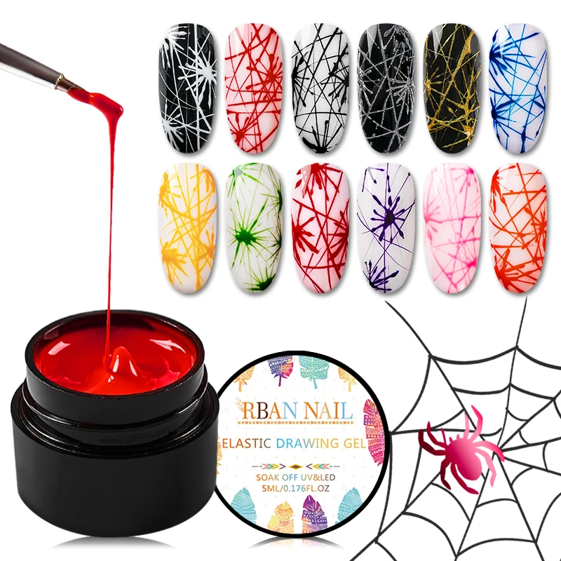 

RBAN NAIL 5ml Spider Gel Wire Drawing Gel Nail Polish Point To Line Painting Gel Varnish Spider Nail Art Soak Off UV Gel Lacquer