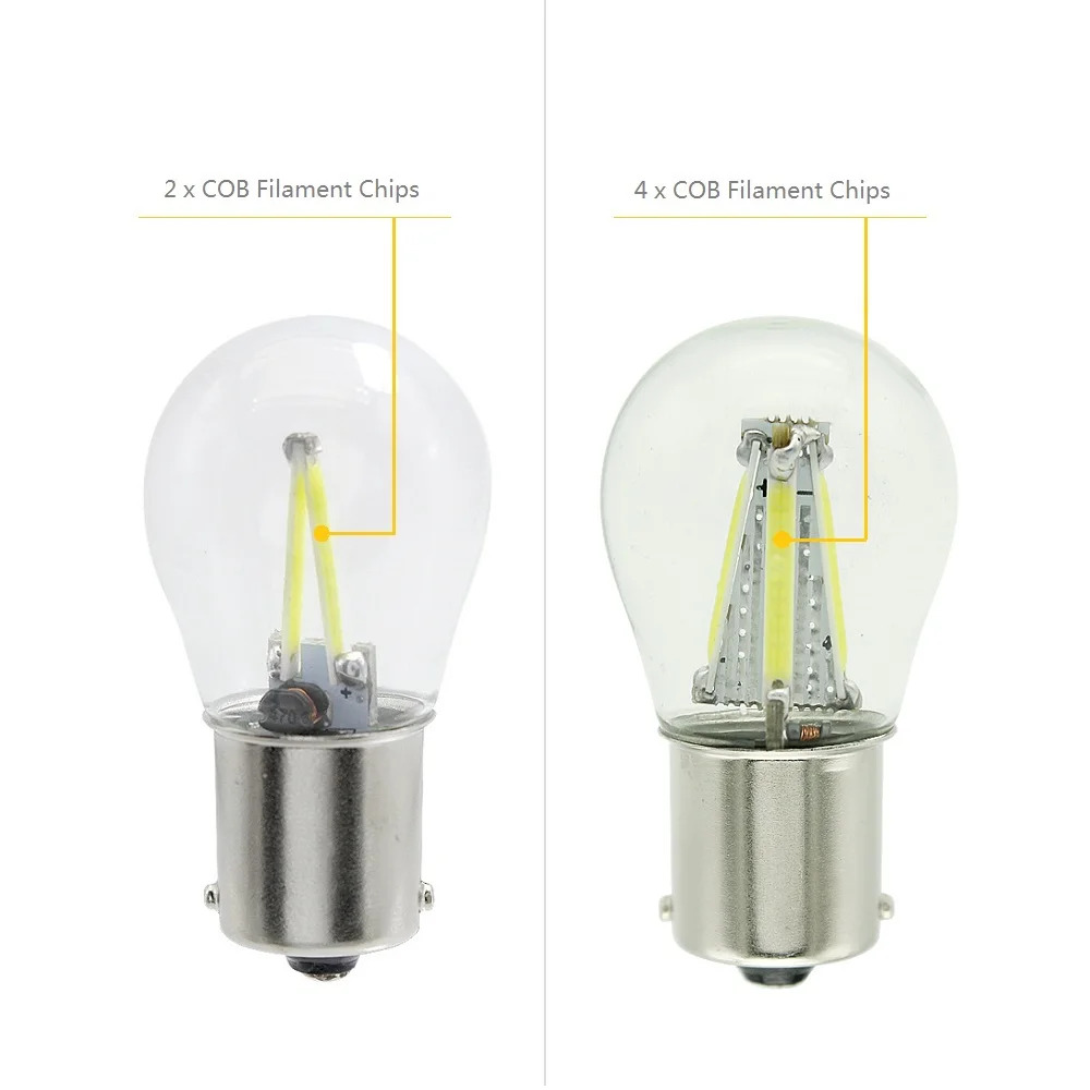 Kaufe 1X P21W LED ba15s 1156 led filament chip auto licht S25 auto reverse blinker  birne lampe DRL 12V